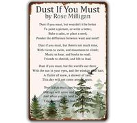 Dust If You Must Retro Iron Plaque for Home Office Wall 8 X 12 in