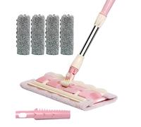 Dust Mop For Hardwood Floors - 38 x 15 cm Kitchen Mop with 4 Washable Pads | Telescopic Handle Mops | 360 gradi Rotatable Cleaning Tool For Kitchen Bathroom Wood Tile