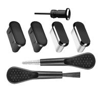 Dust Plug - Charger Port Cover, Mobile Outlet Stopper, Anti Debris Cap | Protection Kit With Soft Brush Included, Portable Seal for Phone Socket Speaker Hole Outdoor Slot Blocker Entry Cleaner Connect