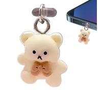 Dust Plug - Cute Cartoon Bear Cover, Silicone Mobile Socket Protector | Tappo Charm in miniatura, guarnizione in gomma ammortizzante, tappo gadget alla moda, adattatore anti-polvere, accessorio da