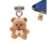 Dust Plug - Cute Cartoon Bear Cover, Silicone Mobile Socket Protector | Tappo Charm in miniatura, guarnizione in gomma ammortizzante, tappo gadget alla moda, adattatore anti-polvere, accessorio da