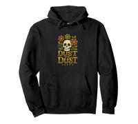 Dust to Dust Retro Skull con fiori Memento Mori Felpa con Cappuccio