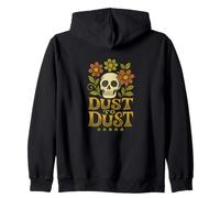 Dust to Dust Retro Skull con fiori Memento Mori Felpa con Cappuccio