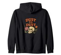 Dust to Dust Retro Skull con fiori Memento Mori Felpa con Cappuccio
