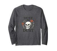 Dust to Dust Retro Skull con fiori Memento Mori Maglia a Manica