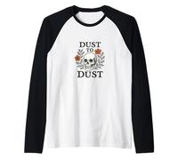 Dust to Dust Retro Skull con fiori Memento Mori Maglia con Maniche Raglan