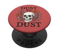 Dust to Dust Retro Skull con fiori Memento Mori PopSockets PopGrip Adesivo