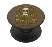 Dust to Dust Retro Skull con fiori Memento Mori PopSockets PopGrip Adesivo