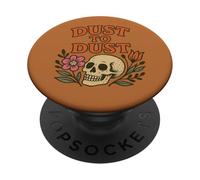 Dust to Dust Retro Skull con fiori Memento Mori PopSockets PopGrip Adesivo