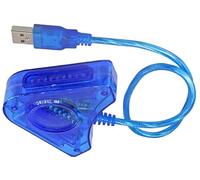 DUSTEWQ Adattatore convertitore controller USB di ricambio compatibile 2 in 1 PS2 PSX PS1 a PS3/PC portatile (blu, 18 pollici)