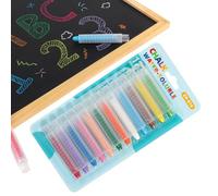 Dustless Chalk - Premium 12-Color Smooth Writing Crayons, Features Advanced Dust-Free Compressed Pigment Technology For Clean Indoor And Outdoor Creative Play | Reinforced Shatter-Resistant Design For