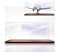 Dustproof Storage & Display Case for LEGO 11378 Douglas DC Airliner Building Block Toy Gift (Display Case Only, No Model) (Wood)