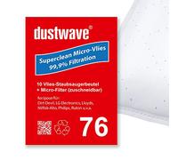 dustwave®, 10 sacchetti per aspirapolvere, adatti per aspirapolvere Philips - TCX 633 Classique, sacchetti per aspirapolvere, di marca dustwave®, prodotti in Germania