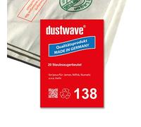 dustwave® - Confezione da 20 sacchetti per aspirapolvere compatibili con Numatic PVR 200, qualità premium, made in Germany
