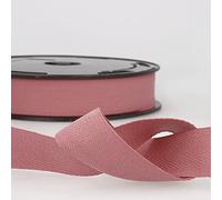 Dusty Rose - Nastro in twill di cotone, lunghezza 2 m, trama a spina di pesce, larghezza 25 mm Giddy Square