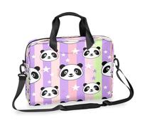 Dusviba Animal Panda Stars Stripe Borsa per computer portatile da 40,6 cm, sottile borsa da lavoro per uomo e donna, borsa a tracolla con manico e tracolla staccabile, borsa messenger per computer da