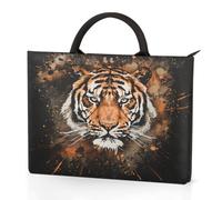 Dusviba Animal Tiger Face Custodia per computer portatile con manici, borsa per laptop da 13,3 pollici, con tasche, impermeabile, resistente agli urti, per lavoro, scuola, viaggi