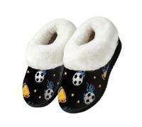 Dusviba Cool Soccer Star Flame Peluche Casa Pantofole per le donne 7-8