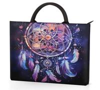 Dusviba Cosmic Starry Sky Dream Catcher Custodia per computer portatile con manici, borsa per laptop da 15,6 pollici con tasche, impermeabile, resistente agli urti, per lavoro, scuola, viaggi