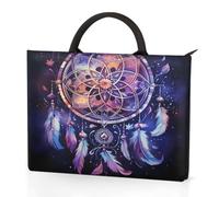 Dusviba Cosmic Starry Sky Dream Catcher Custodia per computer portatile con manici, borsa per laptop da 13,3 pollici con tasche, impermeabile, resistente agli urti, per lavoro, scuola, viaggi