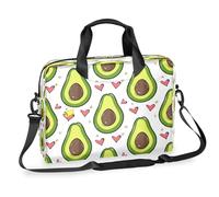 Dusviba Cute Avocado Star Love Heart Borsa per computer portatile 40,6 cm, sottile borsa da lavoro per uomo e donna, borsa a tracolla con manico e tracolla staccabile, borsa messenger per computer da