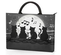 Dusviba Moon Cat - Custodia per computer portatile con manici, con tasche, impermeabile, resistente agli urti, per lavoro, scuola, viaggi