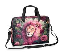 Dusviba Regal Leone Foresta Rose Laptop Bag 16 Pollici Sottile Business Cartella per Uomo Donna, Borsa a Tracolla con Manico & Tracolla Rimovibile, Lavoro Ufficio Computer Messenger Bag