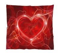 Dusviba Sciarpa in seta astratta rossa con cuore d'amore da donna, sciarpa quadrata da 50 cm, sciarpa quadrata in morbido poliestere satinato, sciarpa per capelli, borsa per capelli, cappello da polso