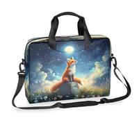 Dusviba Starry Sky Fox Daisy - Borsa per computer portatile da 40,6 cm, sottile, per uomo e donna, borsa a tracolla con manico e tracolla staccabile, borsa messenger per computer da lavoro e ufficio