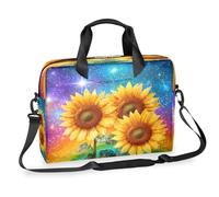 Dusviba Starry Sky Rainbow Sunflower - Borsa per computer portatile da 40,6 cm, borsa a tracolla sottile per uomo e donna, borsa a tracolla con manico e tracolla staccabile, borsa messenger per