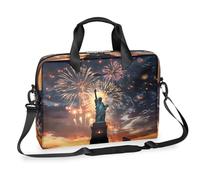 Dusviba Statua della Libertà Fuochi d'artificio Borsa per computer portatile 40,6 cm, sottile borsa da lavoro per uomo e donna, borsa a tracolla con manico e tracolla staccabile, borsa messenger per