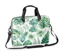 Dusviba Summer Tropical Leaves - Borsa per computer portatile da 40,6 cm, sottile, per uomini e donne, borsa a tracolla con manico e tracolla staccabile, borsa messenger per computer da ufficio