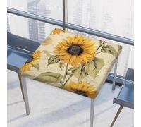 Dusviba Tovaglia quadrata con motivo giornale vintage con girasole, 117 x 117 cm, in poliestere con bordo elastico, impermeabile, a prova di perdite, per sala da pranzo, cucina, picnic, interni ed