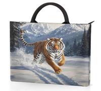 Dusviba Winter Forest Tiger Custodia per computer portatile con manici, borsa per laptop da 15,6 pollici, con tasche, impermeabile, resistente agli urti, per lavoro, scuola, viaggi