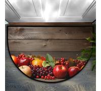 Dusviba Zerbino semicircolare con frutta autunnale, mele, uva, tappeto antiscivolo per ingresso, morbida microfibra assorbente, tappetino per interni, per corridoio, camera da letto, garage, patio