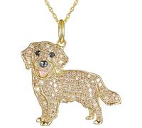 DUTACK Affascinante collana con ciondolo Golden Retriever da donna, elegante gioiello per cani - regalo perfetto a tema animale per gli amanti dei cani, accessori alla moda per cuccioli per tutte le