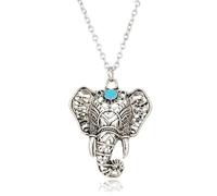 DUTACK Collana girocollo etnica a forma di elefante, da donna, stile punk, hip hop, con confezione regalo, Zinco