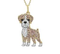 DUTACK Collana vintage pugile cane collana in lega di zinco cucciolo gioielli donna uomo coraggioso amuleto animale con scatola bianca