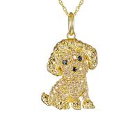 DUTACK Elegante collana con ciondolo a forma di barboncino da donna, elegante gioiello per amanti dei cani, accessorio per animali domestici smaltato floreale, regalo perfetto per compleanni e vacanze