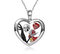 DUTACK Halloween Eterno Amore Teschio Coppia Cranio Collana Ciondolo Squisito Lussuoso Temperamento Versatile Coppia Gioielli Regalo di San Valentino, Zinco