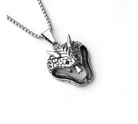 DUTACK Kobra Collana da uomo, in acciaio inox, con ciondolo a forma di serpente in stile retrò, punk rock, 60 cm, regalo di Halloween con scatola