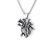 DUTACK Punk Gothic - Collana da uomo a forma di cuore, in acciaio inox, con ciondolo a forma di cuore meccanico, stile retrò, da motociclista, 60 cm, regalo di Halloween