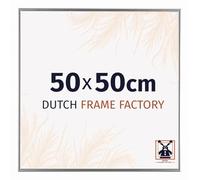 Dutch Frame Factory - Cornice 50x50 cm - Argento Lucente - Cornice per foto in Plastica con vetro plastico Antiriflesso - Cornice portafoto 50x50 cm - Easy