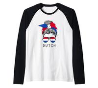 Dutch Girl Dutch Heritage Netherlands Flag Maglia con Maniche Raglan