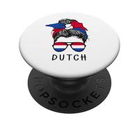 Dutch Girl Dutch Heritage Netherlands Flag PopSockets PopGrip Adesivo