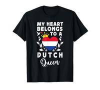 Dutch Queen Dutch Wife Girlfriend Netherlands Flag Maglietta