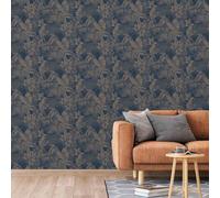 DUTCH WALLCOVERINGS Carta da Parati Joelle in Argento e Blu