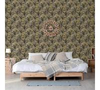 DUTCH WALLCOVERINGS Carta da Parati Palm Trees Oro e Nero