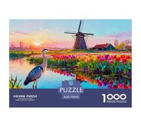 Dutch Zaanse Schans Puzzle in Legno Impermeabile DIY Puzzles Da 1000 Pezzi Per Adulti Colorati Giochi Di Impegnativi