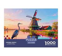 Dutch Zaanse Schans Puzzle in Legno Impermeabile DIY Puzzles Da 1000 Pezzi Per Adulti Divertenti Giochi Di Impegnativi